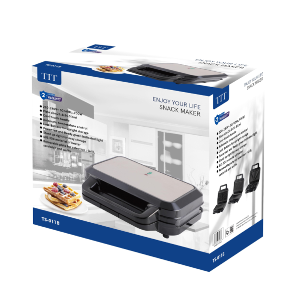 TIT Multi-Functional Snack Maker with 900W Power and Interchangeable Plates - TS-011B - Image 2