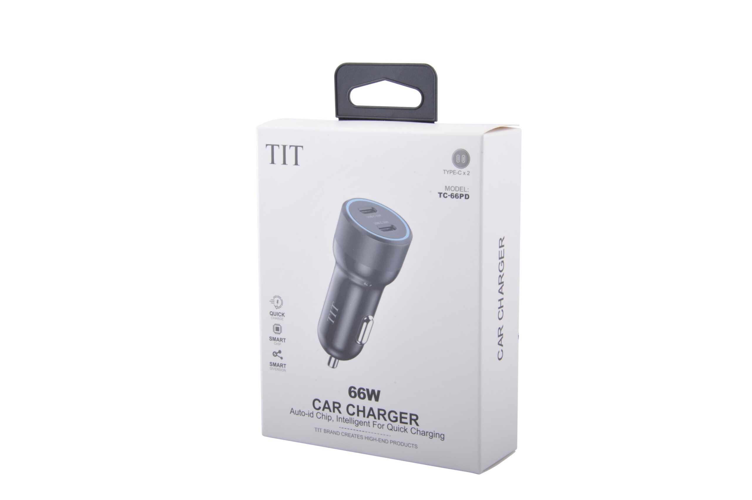 شاحن سيارة سريع من TIT بقوة 66واط مزدوج المنافذ TC-66PD
